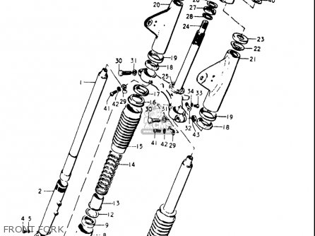 FRONT FORK - T500 1968 1969 1970 USA (E03)