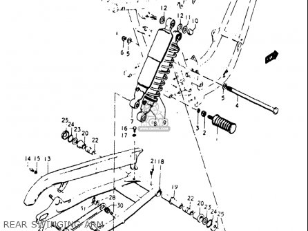 REAR SWINGING ARM - T500 1968 1969 1970 USA (E03)