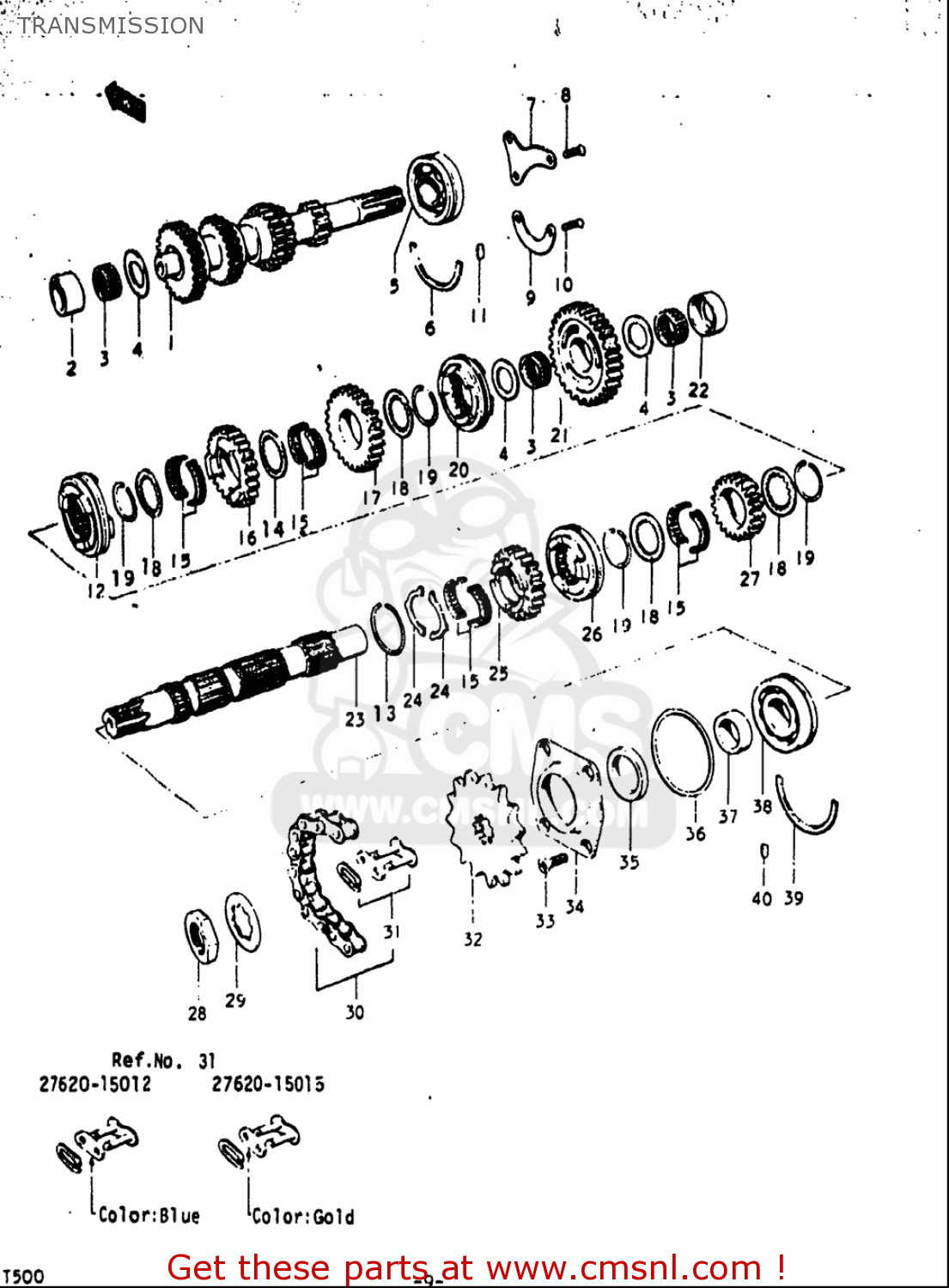 TRANSMISSION T500 1971 1972 1973 1974 1975 (R) (J) (K) (L) (M) USA (E03)