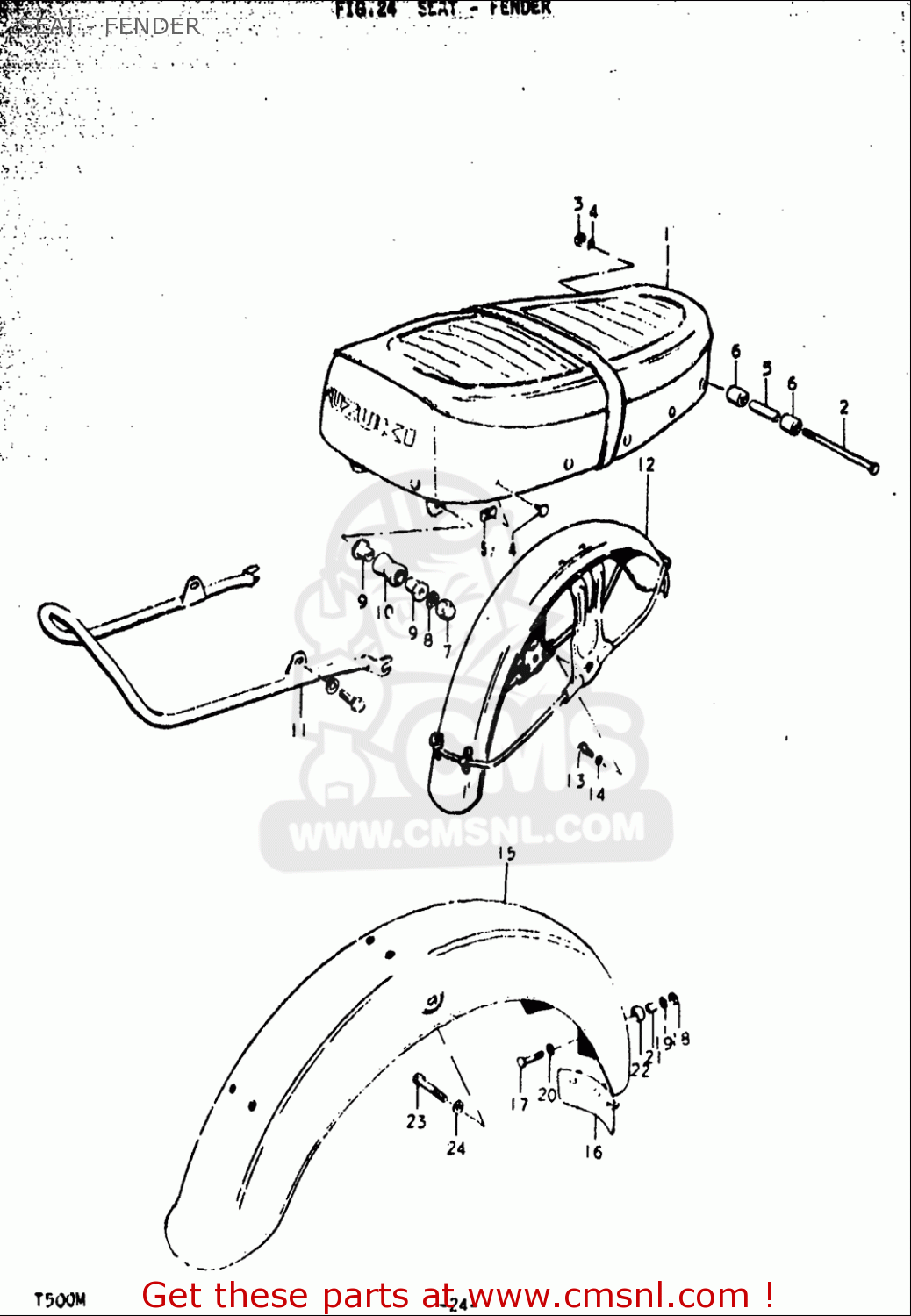 SEAT - FENDER T500 1971 1972 1973 1974 1975 (R) (J) (K) (L) (M) USA (E03)