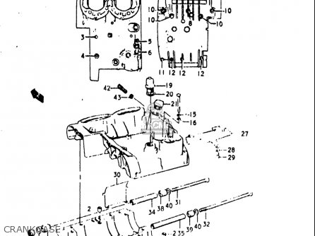 CRANKCASE - T500 1971 1972 1973 1974 1975 (R) (J) (K) (L) (M) USA (E03)