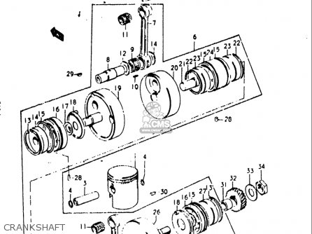 CRANKSHAFT - T500 1971 1972 1973 1974 1975 (R) (J) (K) (L) (M) USA (E03)