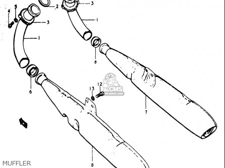 MUFFLER - T500 1971 1972 1973 1974 1975 (R) (J) (K) (L) (M) USA (E03)