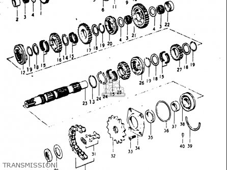 TRANSMISSION - T500 1971 1972 1973 1974 1975 (R) (J) (K) (L) (M) USA (E03)