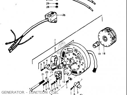 GENERATOR - IGNITION COIL - T500 1971 1972 1973 1974 1975 (R) (J) (K) (L) (M) USA (E03)