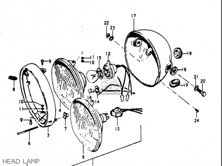 HEAD LAMP - T500 1971 1972 1973 1974 1975 (R) (J) (K) (L) (M) USA (E03)