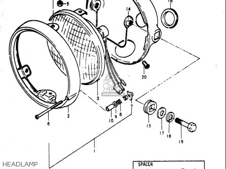 HEADLAMP - T500 1971 1972 1973 1974 1975 (R) (J) (K) (L) (M) USA (E03)
