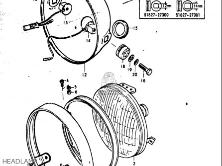 HEADLAMP - T500 1971 1972 1973 1974 1975 (R) (J) (K) (L) (M) USA (E03)