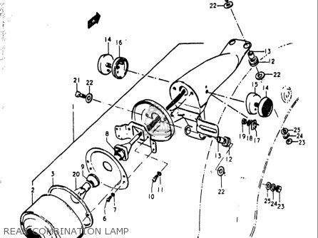 REAR COMBINATION LAMP - T500 1971 1972 1973 1974 1975 (R) (J) (K) (L) (M) USA (E03)