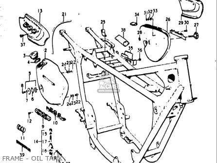 FRAME - OIL TANK - T500 1971 1972 1973 1974 1975 (R) (J) (K) (L) (M) USA (E03)