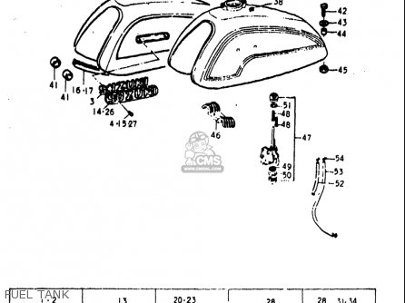 FUEL TANK - T500 1971 1972 1973 1974 1975 (R) (J) (K) (L) (M) USA (E03)
