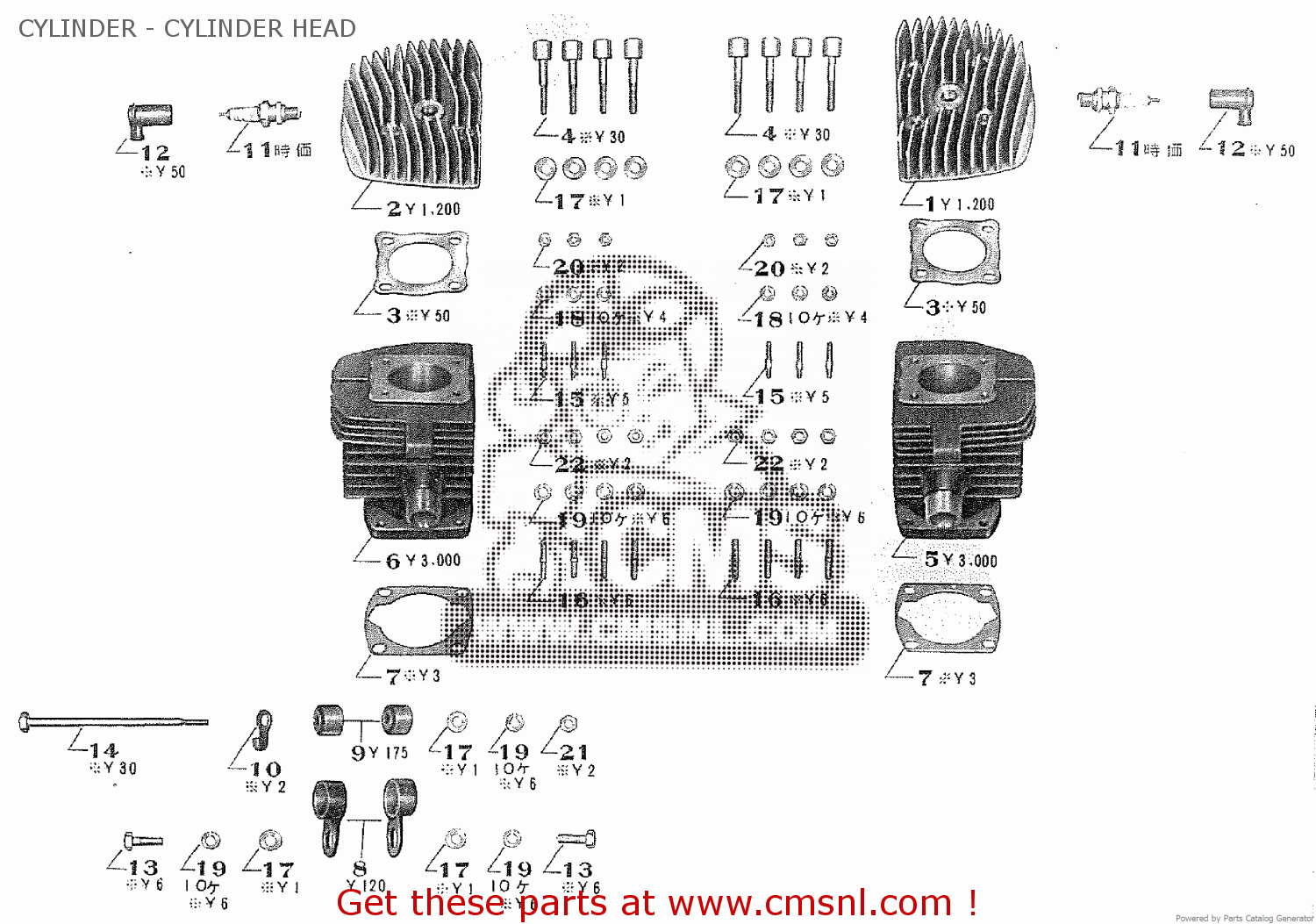 CYLINDER - CYLINDER HEAD TA250 TWIN ACE 1960
