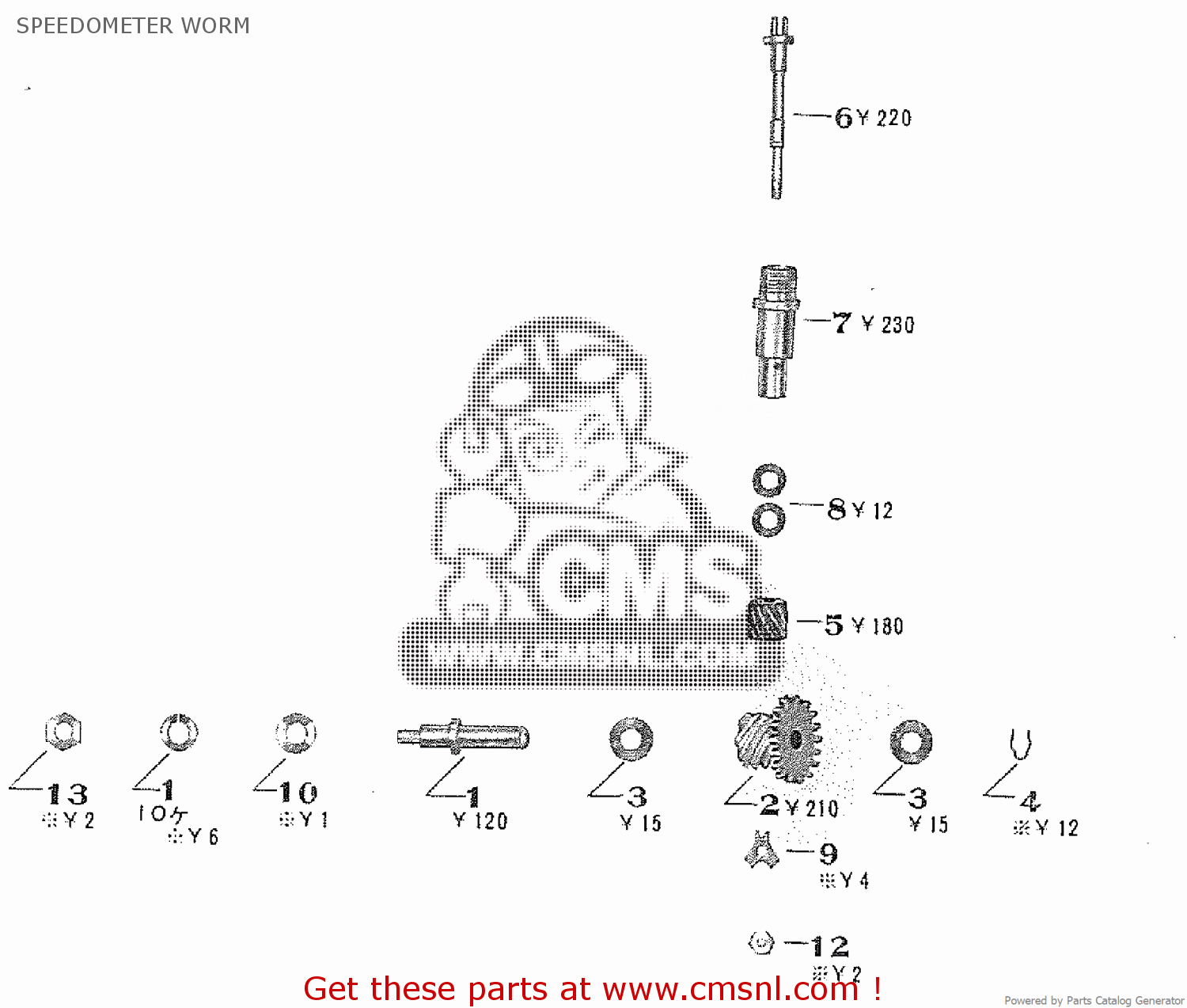 SPEEDOMETER WORM TA250 TWIN ACE 1960