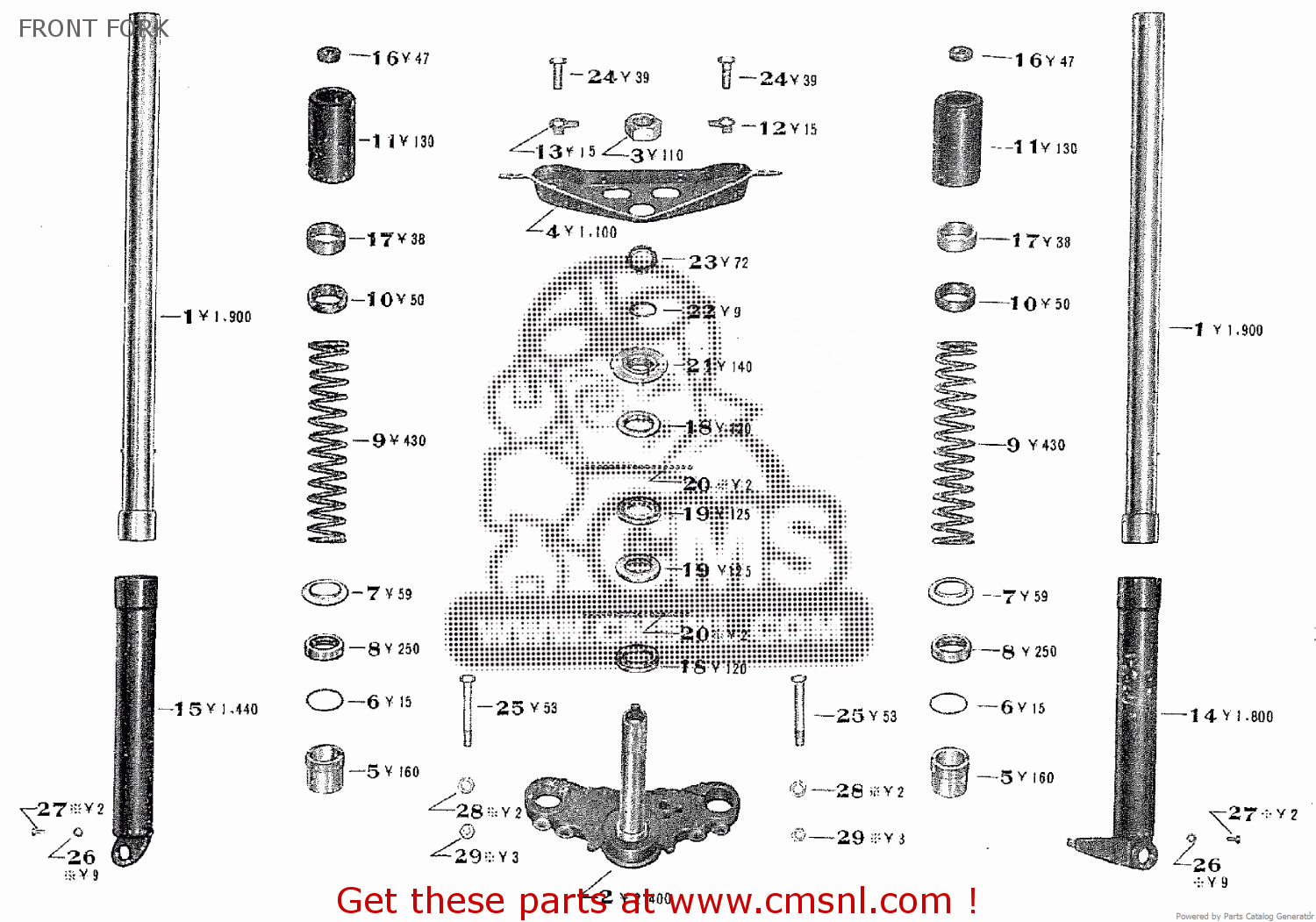 FRONT FORK TA250 TWIN ACE 1960