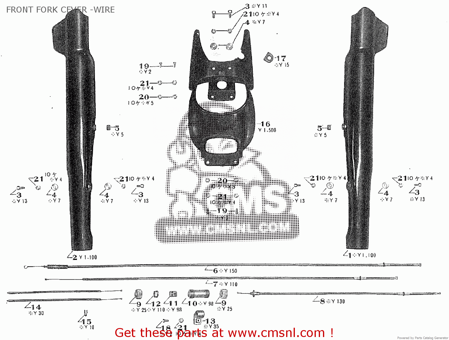 FRONT FORK CEVER -WIRE TA250 TWIN ACE 1960