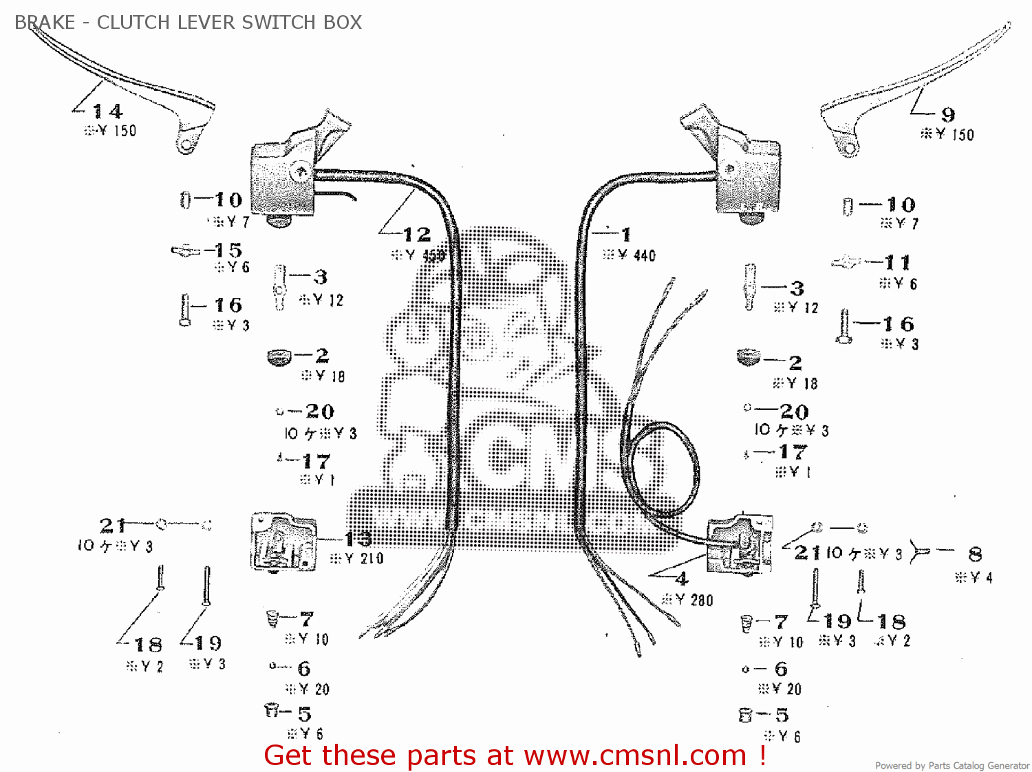 BRAKE - CLUTCH LEVER SWITCH BOX TA250 TWIN ACE 1960
