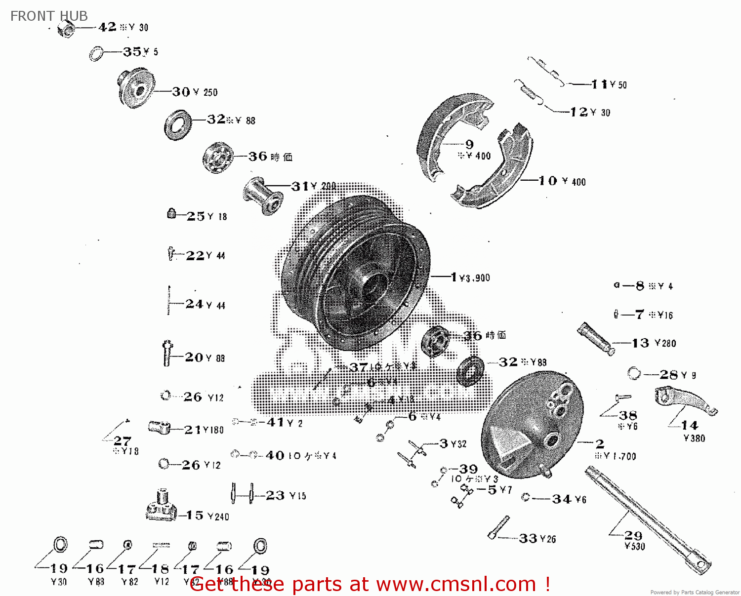 FRONT HUB TA250 TWIN ACE 1960