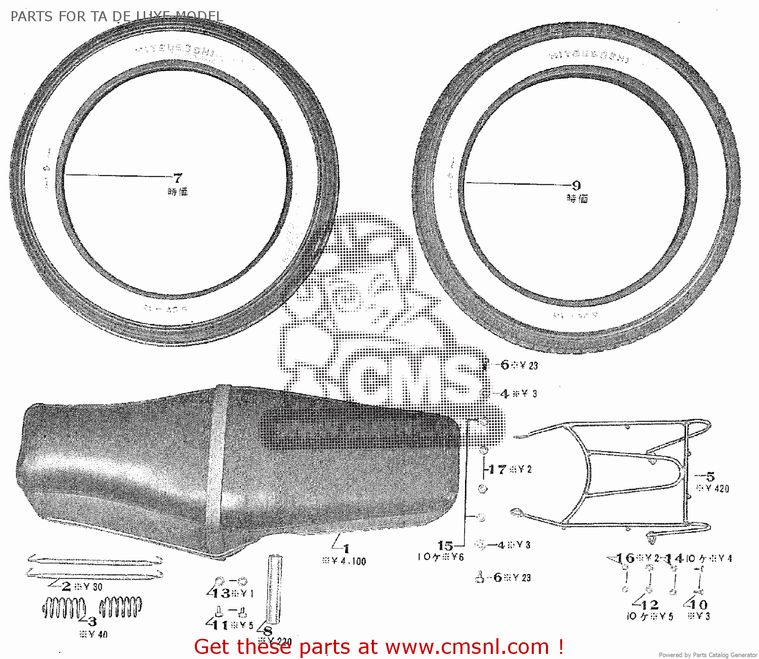 PARTS FOR TA DE LUXE MODEL TA250 TWIN ACE 1960