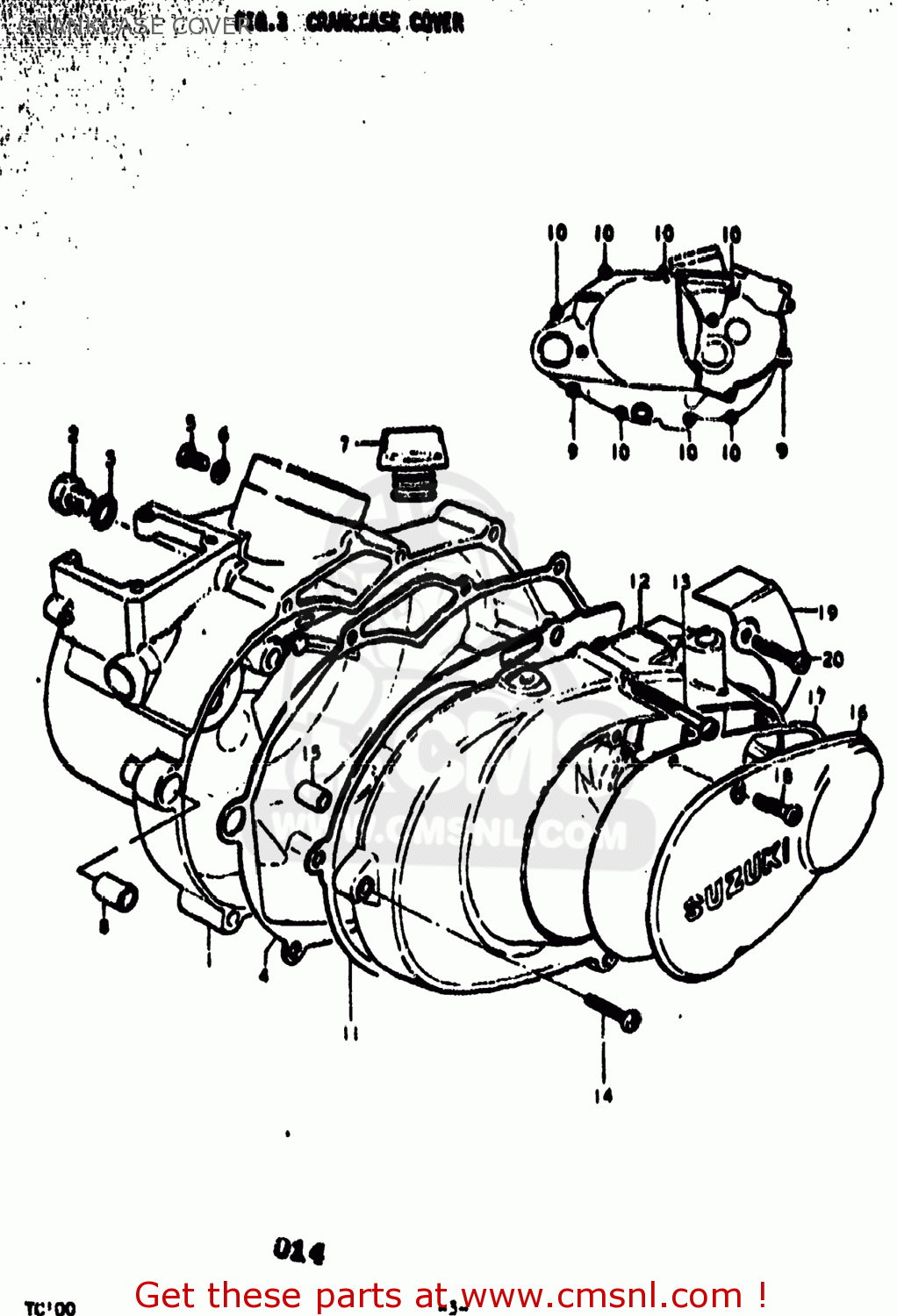 CRANKCASE COVER TC100 1973 (K) USA (E03)