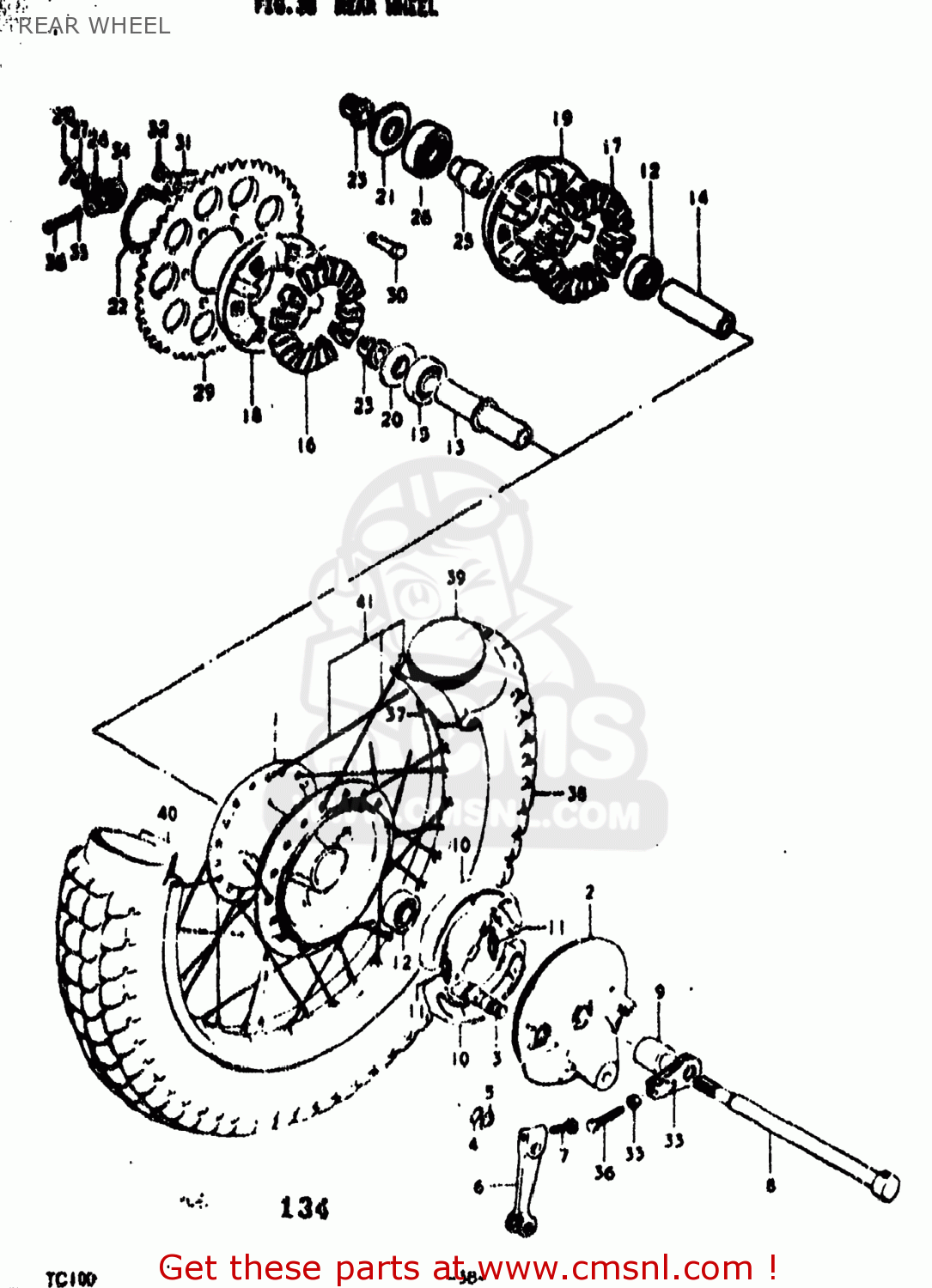 REAR WHEEL TC100 1973 (K) USA (E03)