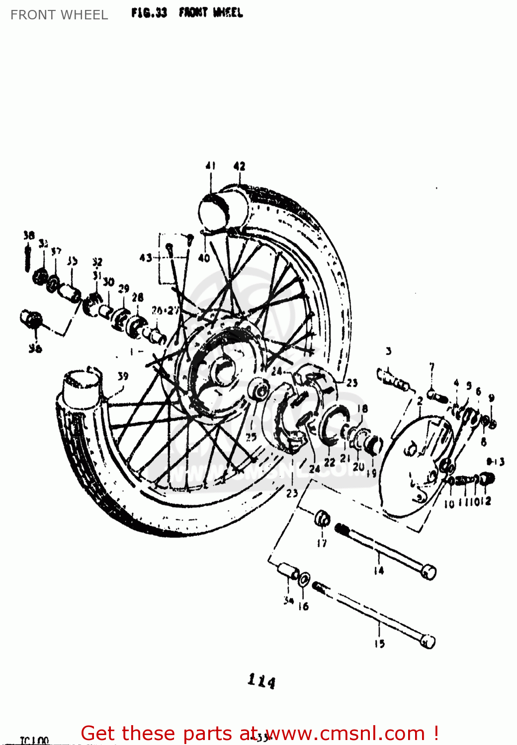 FRONT WHEEL TC100 1974 (L) USA (E03)