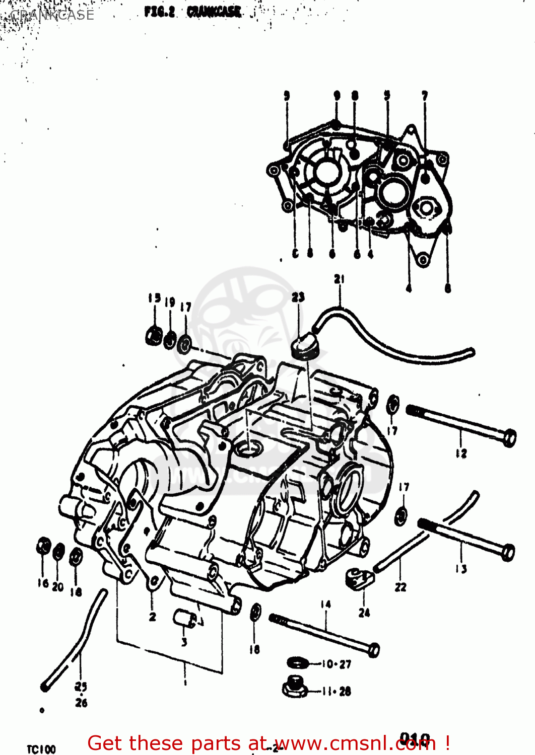 CRANKCASE TC100 1975 (M) USA (E03)