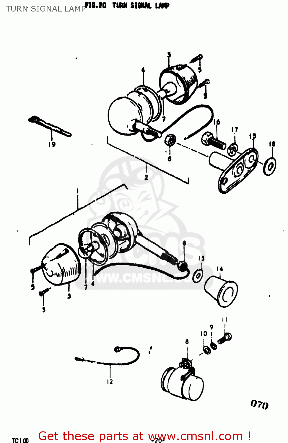 TURN SIGNAL LAMP TC100 1975 (M) USA (E03)