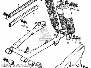 REAR SWINGING ARM - TC100 1975 (M) USA (E03)