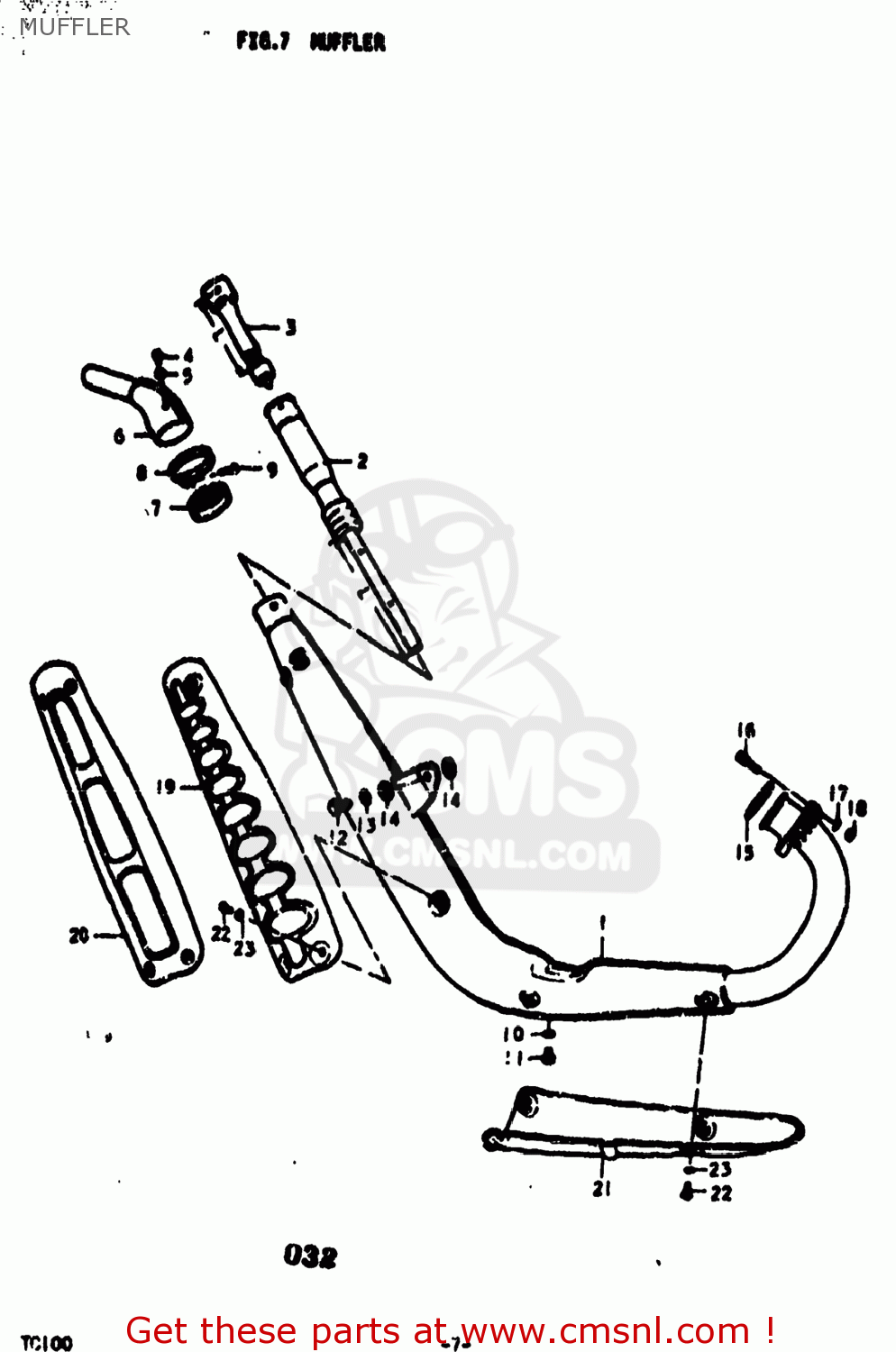 MUFFLER TC100 1976 (A) USA (E03)