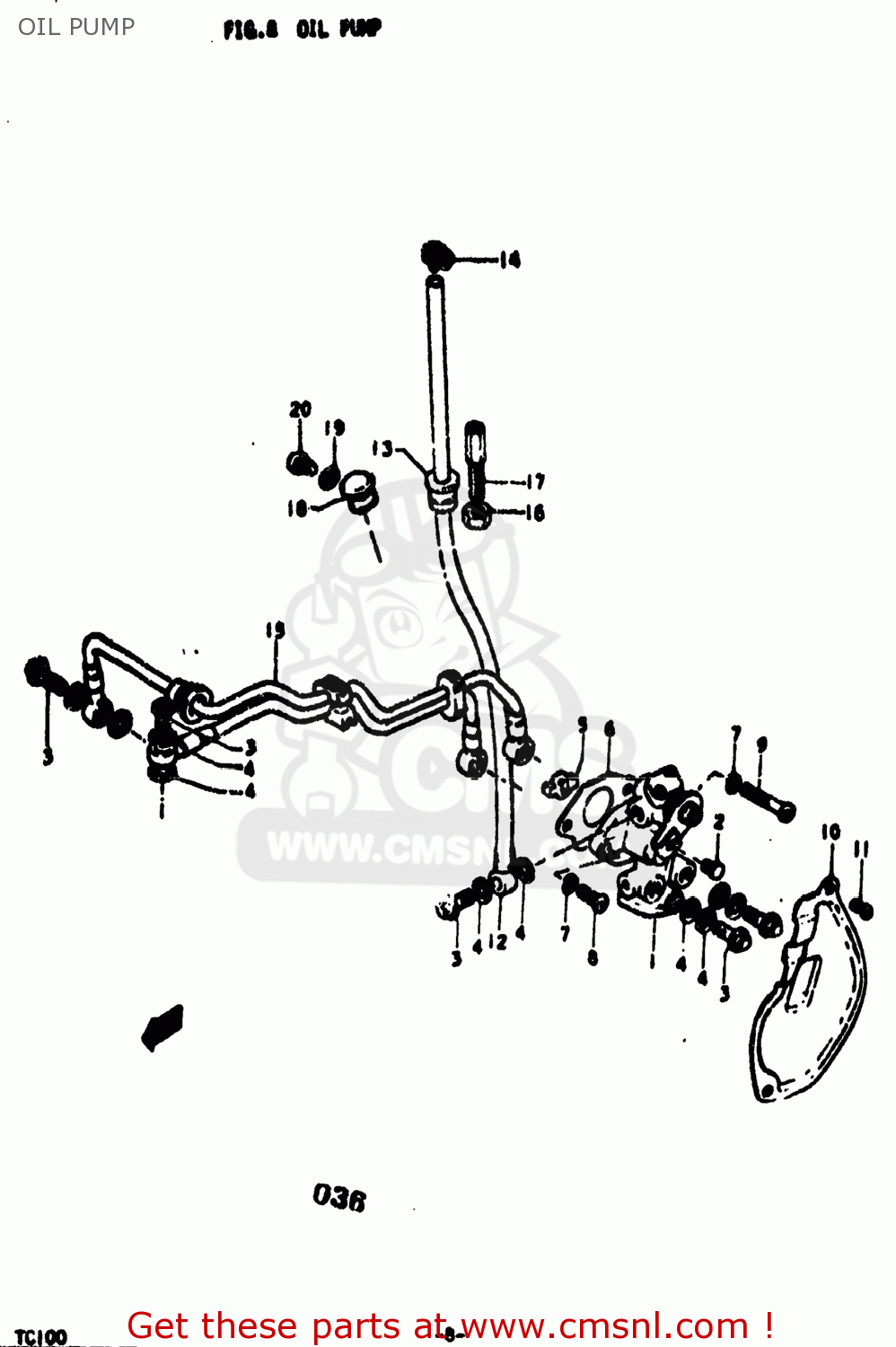 OIL PUMP TC100 1976 (A) USA (E03)