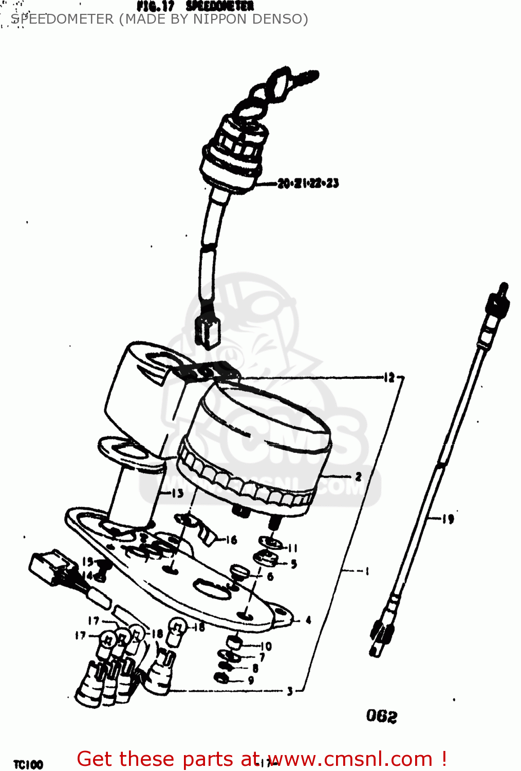 SPEEDOMETER (MADE BY NIPPON DENSO) TC100 1976 (A) USA (E03)