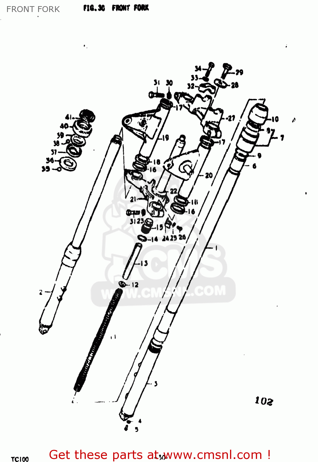 FRONT FORK TC100 1977 (B) USA (E03)