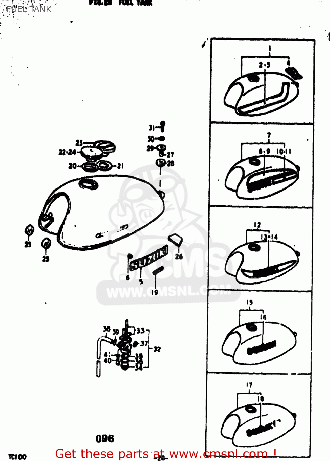 FUEL TANK TC100 1977 (B) USA (E03)
