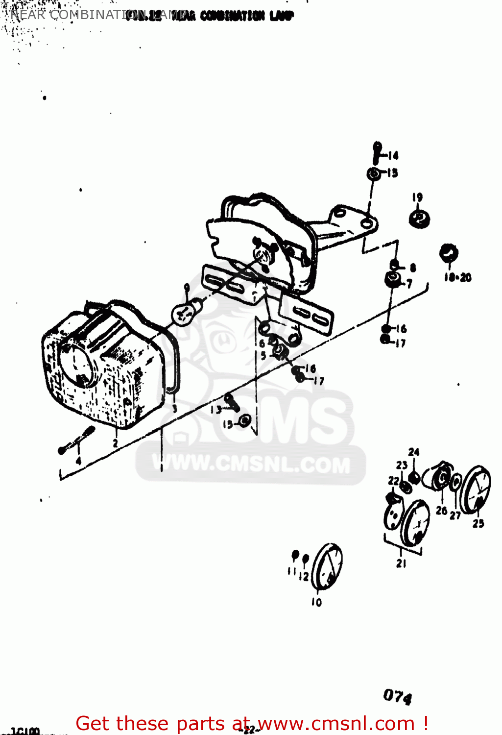 REAR COMBINATION LAMP TC100 1977 (B) USA (E03)