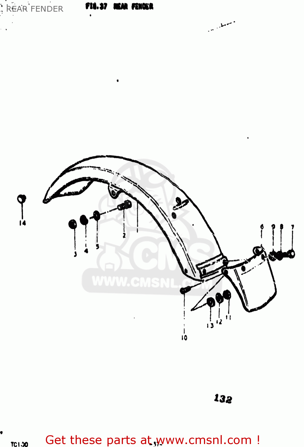 REAR FENDER TC100 1977 (B) USA (E03)