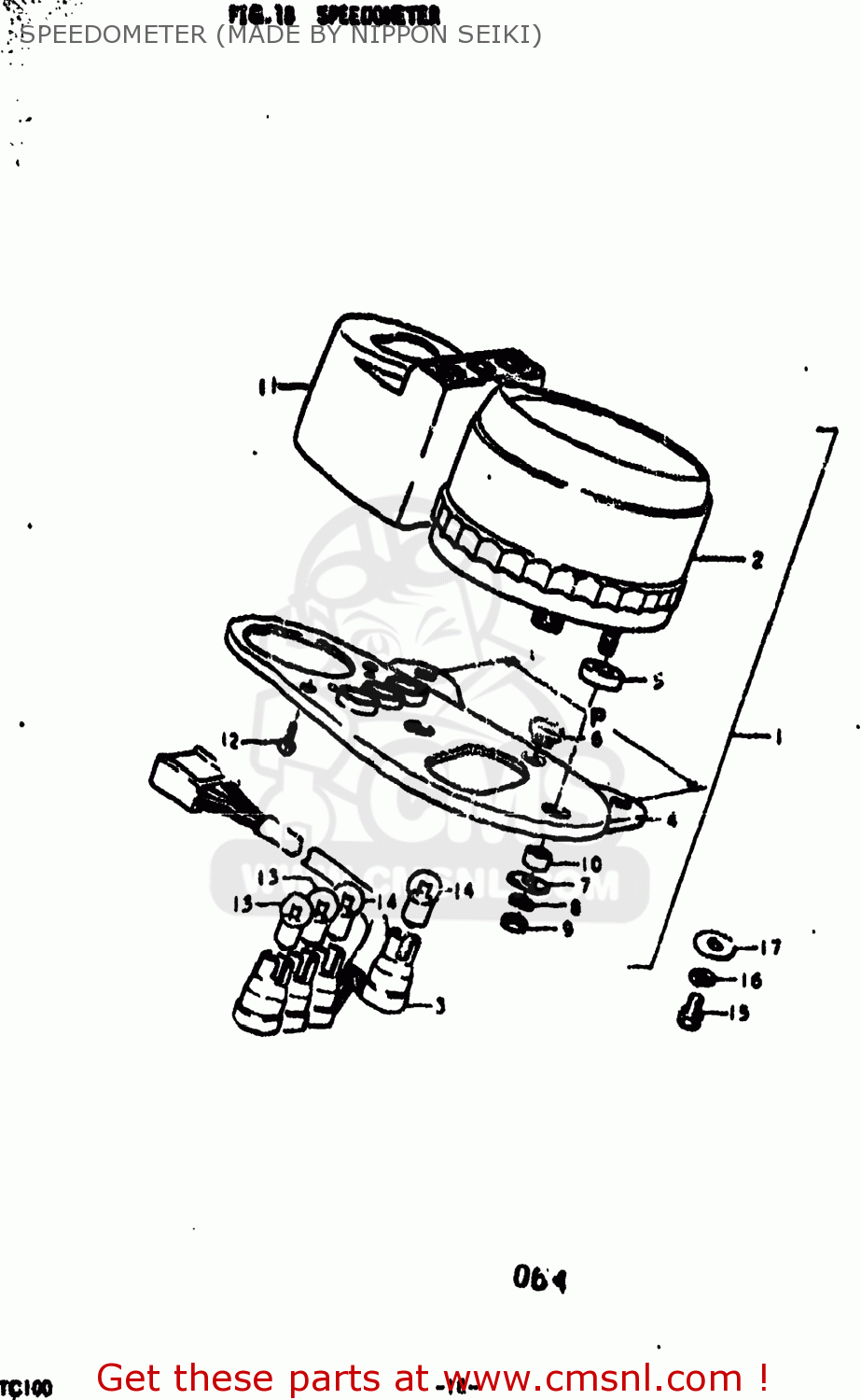 SPEEDOMETER (MADE BY NIPPON SEIKI) TC100 1977 (B) USA (E03)