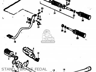 STAND - BRAKE FEDAL - TC100 1977 (B) USA (E03)
