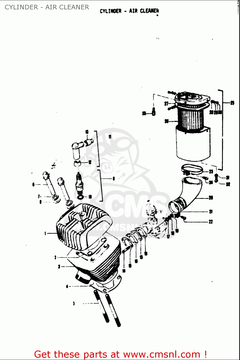 CYLINDER - AIR CLEANER TC120 1971 (R) USA (E03)