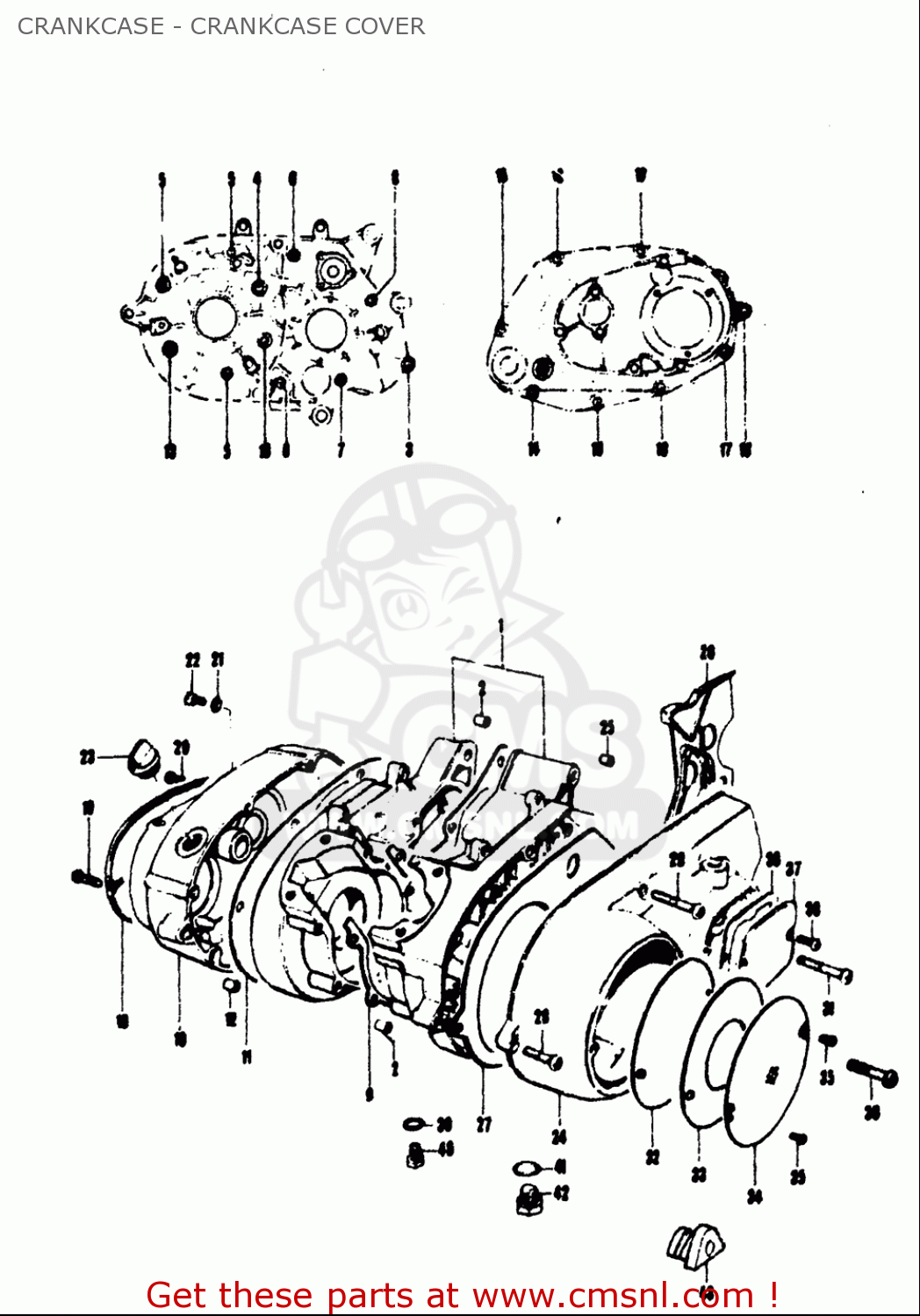 CRANKCASE - CRANKCASE COVER TC120 1971 (R) USA (E03)