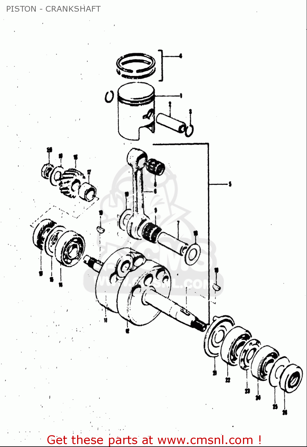 PISTON - CRANKSHAFT TC120 1971 (R) USA (E03)
