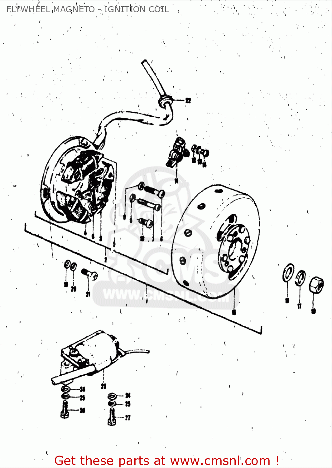 FLYWHEEL MAGNETO - IGNITION COIL TC120 1971 (R) USA (E03)