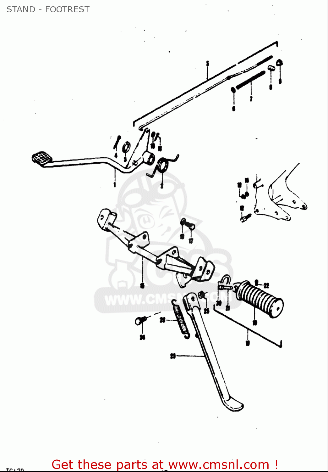 STAND - FOOTREST TC120 1971 (R) USA (E03)