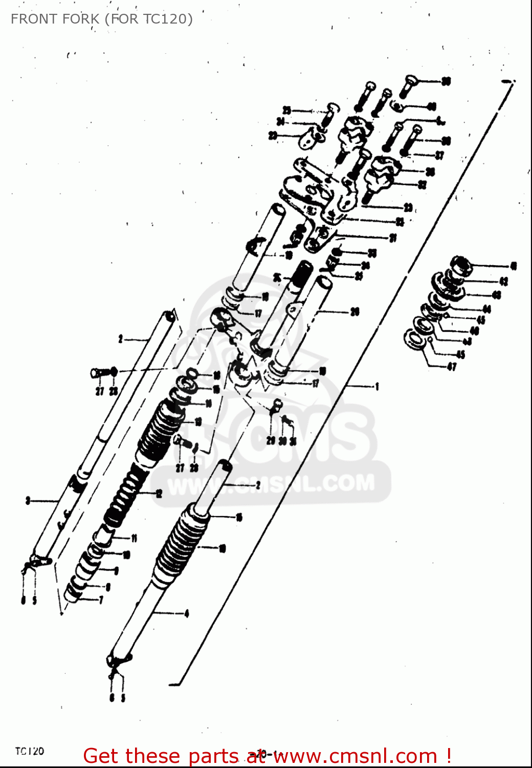 FRONT FORK (FOR TC120) TC120 1971 (R) USA (E03)