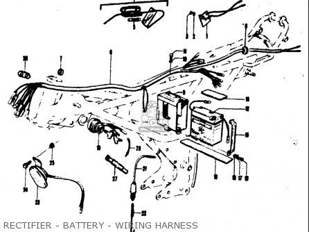 RECTIFIER - BATTERY - WIRING HARNESS - TC120 1971 (R) USA (E03)