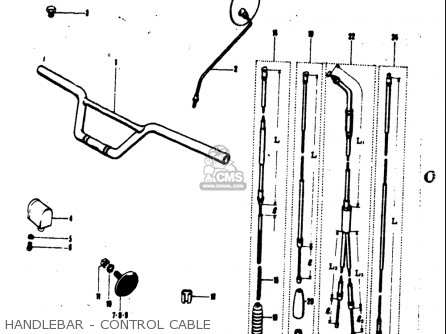 HANDLEBAR - CONTROL CABLE - TC120 1971 (R) USA (E03)