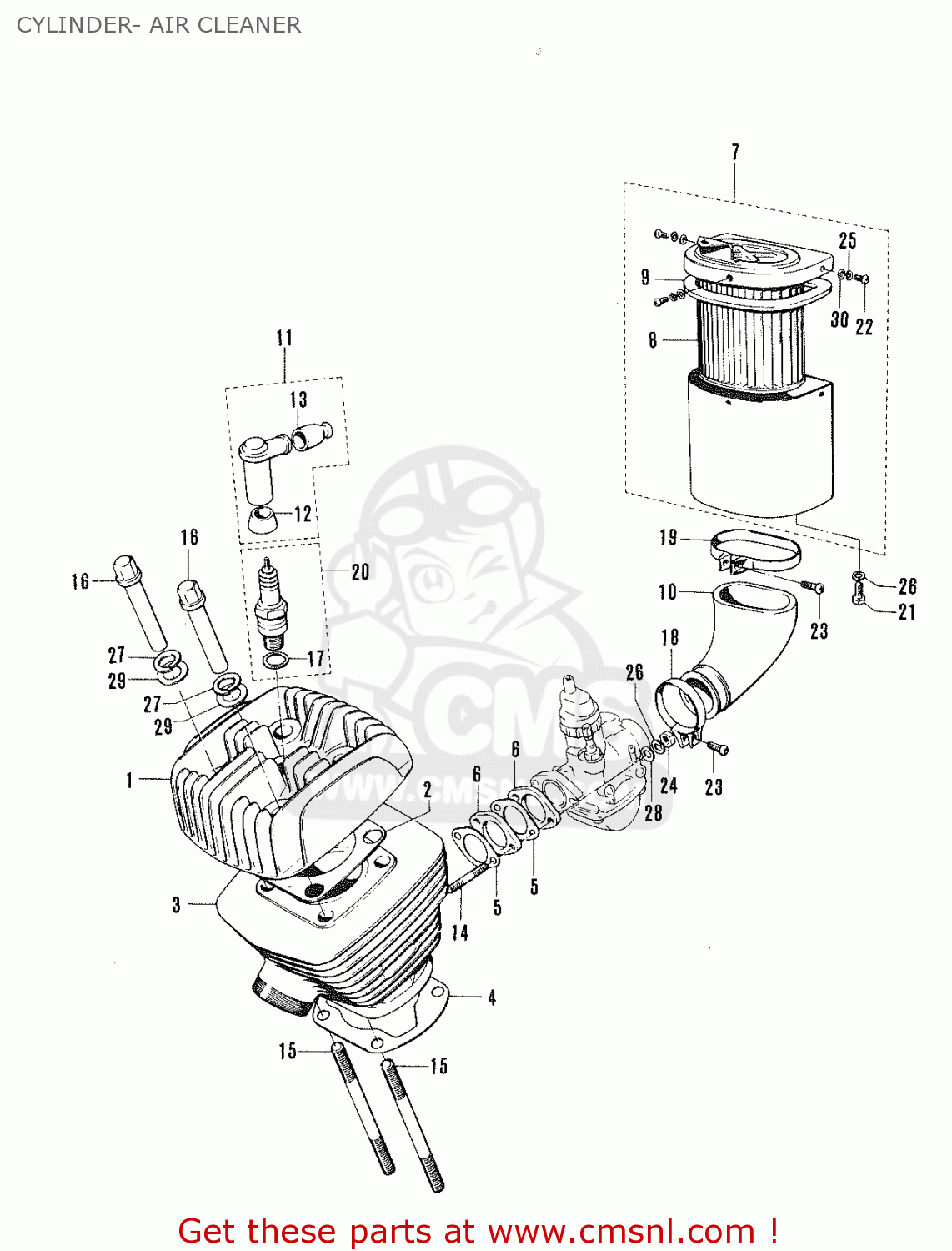 CYLINDER- AIR CLEANER TC120 CAT 1969 GENERAL EXPORT (E01) MPH