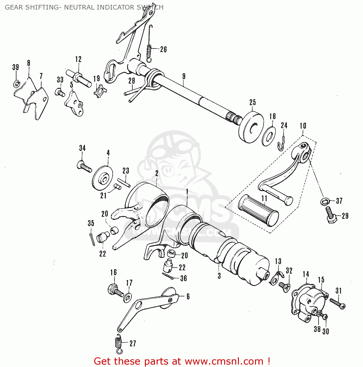 GEAR SHIFTING- NEUTRAL INDICATOR SWITCH TC120 CAT 1969 GENERAL EXPORT (E01) MPH
