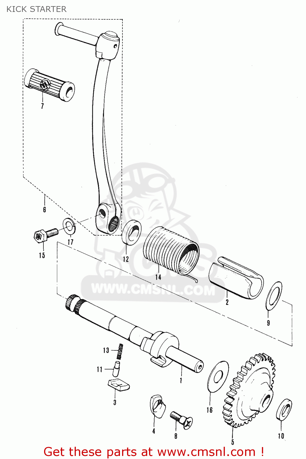 KICK STARTER TC120 CAT 1969 GENERAL EXPORT (E01) MPH