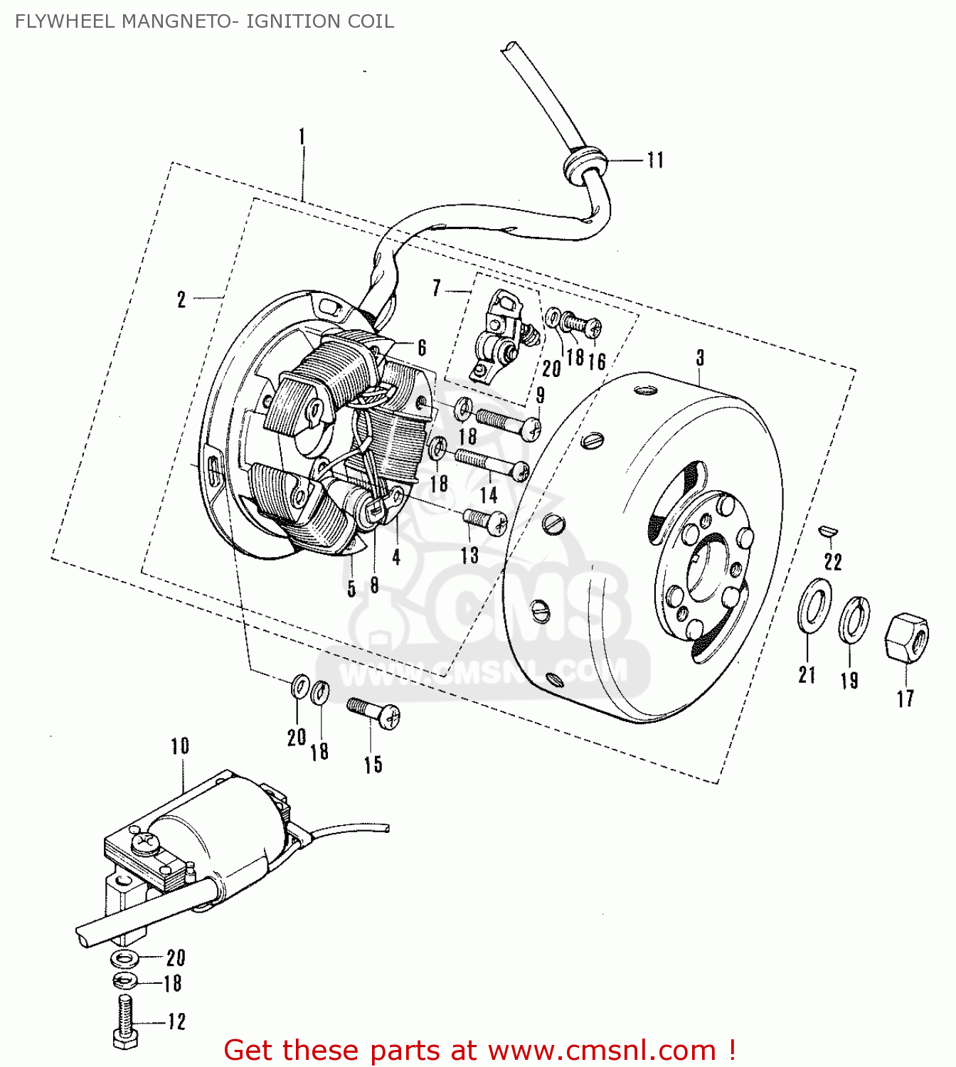 FLYWHEEL MANGNETO- IGNITION COIL TC120 CAT 1969 GENERAL EXPORT (E01) MPH