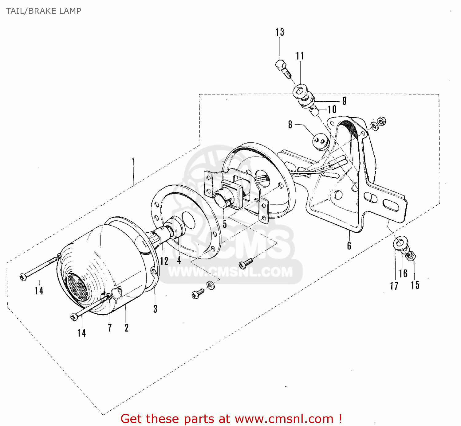 TAIL/BRAKE LAMP TC120 CAT 1969 GENERAL EXPORT (E01) MPH